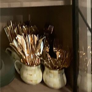 MacKenzie-Childs Checkered and Green Glassware Set